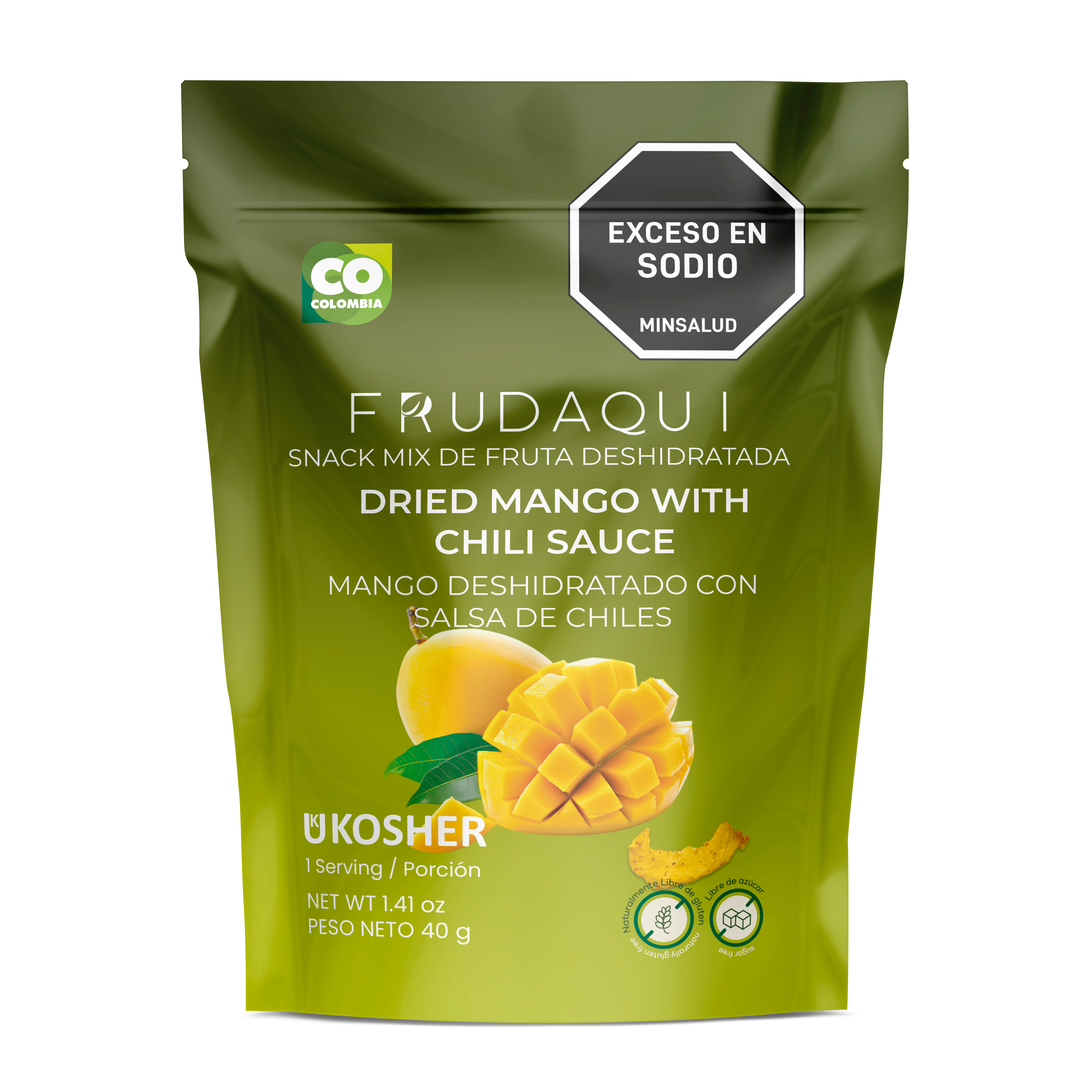 SNACK DE FRUTAS DESHIDRATADAS MANGO CON SALSA DE CHILE X 40g